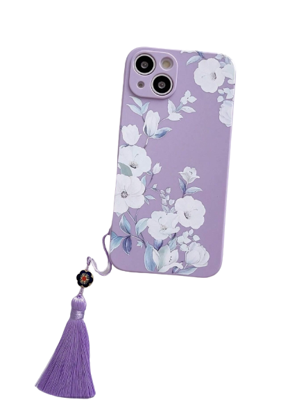 “Floral Print Phone Case With Lanyard Multicolor/iPhone 15 “