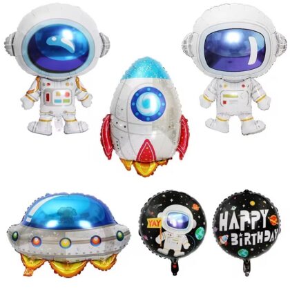 Foil Balloon Cartoon Space Astronaut Rocket Game Balloons